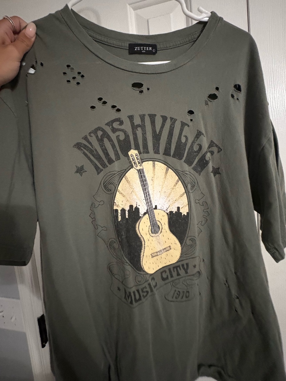Zutter Olive Green Nashville Graphic Tee